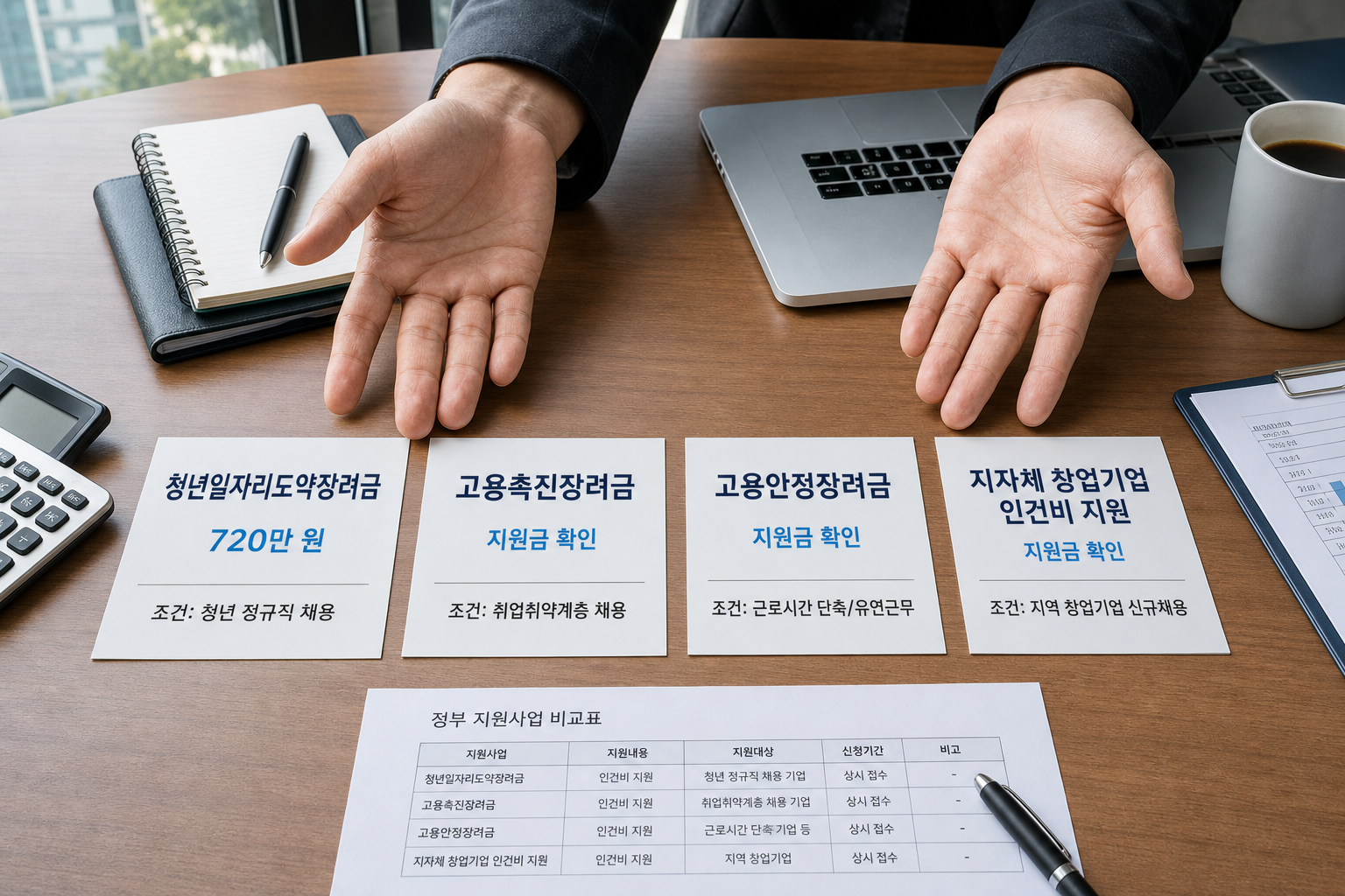초기창업기업 채용 인건비 지원 종류별 비교